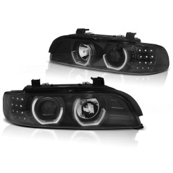 PHARES ANGEL EYES 3D NOIRS pour BMW E39 09.95-06.03