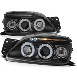 Phares FORD FIESTA MK5 09.99-04.02 ANGEL EYES NOIR