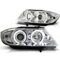 Phares Angel Eyes CCFL Chrome pour BMW E90/E91 03.05-08.08