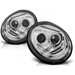Phares Angel Eyes Chrome pour VW New Beetle 10.98-05.05