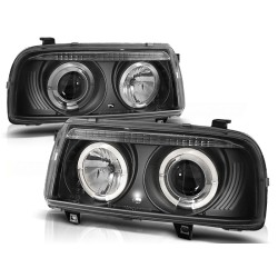 Phares ANGEL EYES noirs pour VW VENTO 01.92-08.98