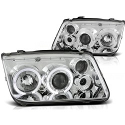 Phares Angel Eyes Chrome pour VW Bora 09.98-07.05