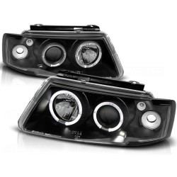 Phares ANGEL EYES noirs pour VW PASSAT B5 3B 11.96-08.00