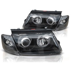 Phares Angel Eyes noirs compatibles VW Passat B5 3B 11.96-08.00