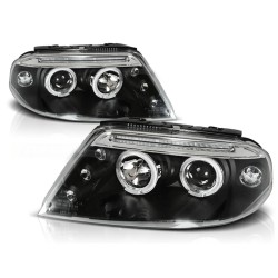 Phares Angel Eyes noirs pour VW Passat 3BG 09.00-03.05