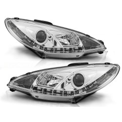 Phares PEUGEOT 206 10.98-02 Feux de Jour Chrome