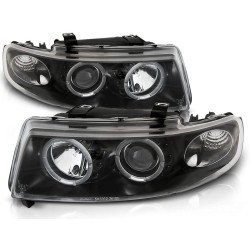 Phares ANGEL EYES noirs pour SEAT LEON / TOLEDO 04.99-08.04