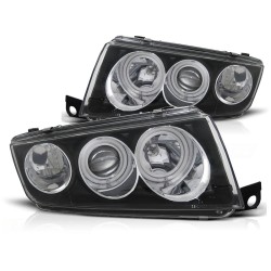 Phares ANGEL EYES noirs pour SKODA FABIA I 12.99-08