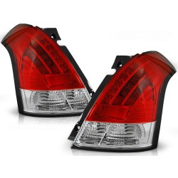 Feux arrière SUZUKI SWIFT 05.05-10 ROUGE BLANC LED