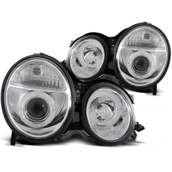 Phares Angel Eyes Chrome pour Mercedes W210 E-Klasa 06.99-02