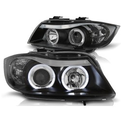 PHARES ANGEL EYES NOIRS pour BMW E90/E91 03.05-08.08