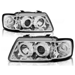 Phares Angel Eyes Chrome pour AUDI A3 8L 08.96-08.00