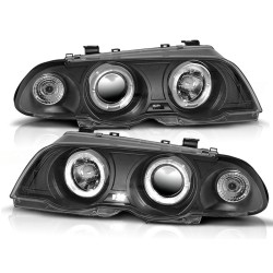 Phares ANGEL EYES noirs pour BMW E46 05.98-08.01 S/T