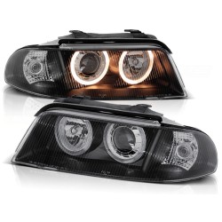 PHARES ANGEL EYES NOIRS pour AUDI A4 01.99-09.00