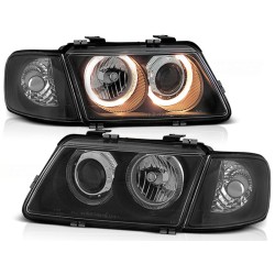PHARES ANGEL EYES NOIRS pour AUDI A3 08.96-08.00