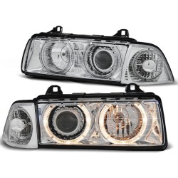 PHARES ANGEL EYES CHROME pour BMW E36 12.90-08.99