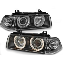 PHARES ANGEL EYES NOIRS pour BMW E36 12.90-08.99 COUPE CABRIO