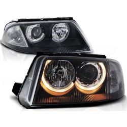 PHARES ANGEL EYES NOIRS pour VW PASSAT 3BG B5 FL 09.00-03.05