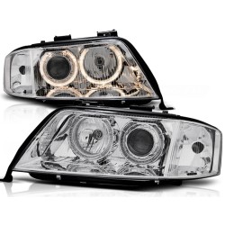 Phares Angel Eyes Chrome pour AUDI A6 05.97-09.99