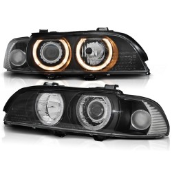 Phares Xénon Angel Eyes Noirs compatibles BMW E39 09.95-06.03