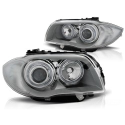 PHARES ANGEL EYES CHROME pour BMW 1 E87/E81/82/88 04-11
