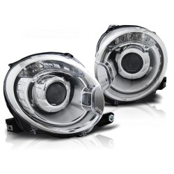 Phares FIAT 500 07-15 Projecteur Chrome
