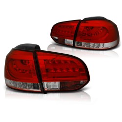 Feux arrière LED BAR rouge blanc pour VW Golf 6 10.08-12
