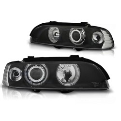 Phares Angel Eyes CCFL Noir pour BMW E39 09.95-06.03