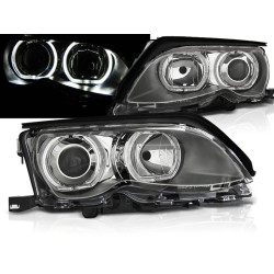 Phares Angel Eyes LED Chrome pour BMW E46 09.01-03.05