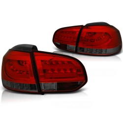 Feux arrière LED BAR rouge fumé pour VW GOLF 6 10.08-12