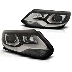 PHARES TRUE DRL NOIR pour VW TIGUAN 2011 - 12.2015