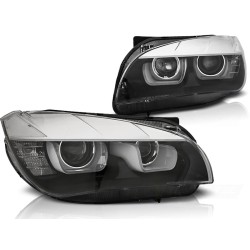 PHARES XENON U-LED NOIRS pour BMW X1 E84 08.12-01.14