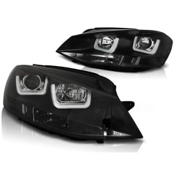 Phares U-LED noir pour VW Golf 7 11.12-17