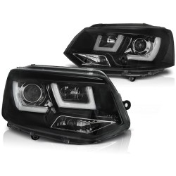 Phares U-LED noir compatibles VW T5 2010-2015