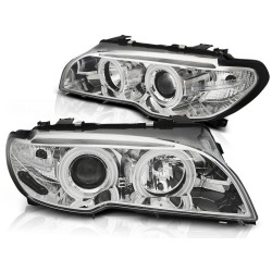 PHARES ANGEL EYES CCFL CHROME pour BMW E46 04.03-06 COUPE CABRIO
