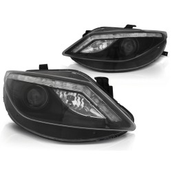 PHARES DIURNES NOIRS avec INDICATEUR LED pour SEAT IBIZA 6J 06.08-12