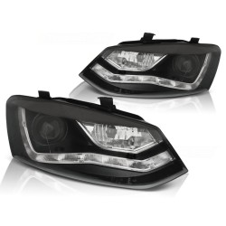Phares Daylight Noir pour VW Polo 6R 09-03.14
