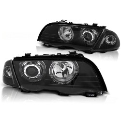 PHARES ANGEL EYES LED NOIR pour BMW E46 05.98-08.01 S/T