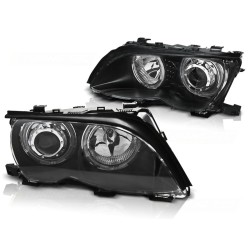PHARES ANGEL EYES LED NOIR pour BMW E46 09.01-03.05