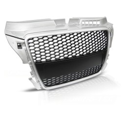 Grille sport argentée compatible AUDI A3 (8P) SPORT 04.08-07.12