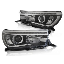 Phares LED Véritable DRL Noir Toyota Hilux 16-