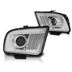 Phares FORD MUSTANG 04-09 TUBE LIGHT CHROME SÉQUENTIEL