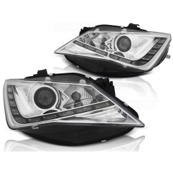 Phares avant TRUE DRL chrome pour SEAT IBIZA 6J 12-15