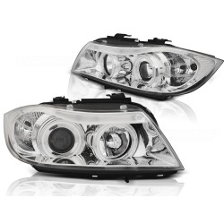 Phares ANGEL EYES CCFL Chrome compatibles BMW E90/E91 03.05-08.08
