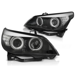 Phares Angel Eyes CCFL Noir Indicateur LED pour BMW E60/E61 03-07