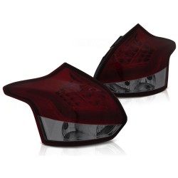 Feux arrière FORD FOCUS 3 11-10.14 HATCHBACK ROUGE FUMÉ LED BAR