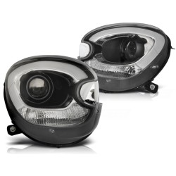 Phares TUBE LIGHT noirs compatibles BMW MINI (COOPER) R60 R61 COUNTRYMAN 10-14