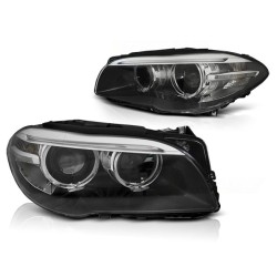 Phares Xénon Angel Eyes LED DRL Noir compatible BMW F10 F11 10-07.13