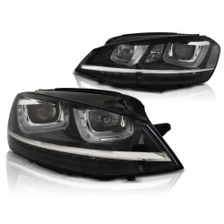 Phares U-LED DRL Noir pour VW Golf 7 11.12-17