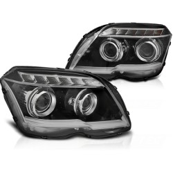 Phares TUBE LIGHT noirs pour MERCEDES GLK X204 06.08-08.12